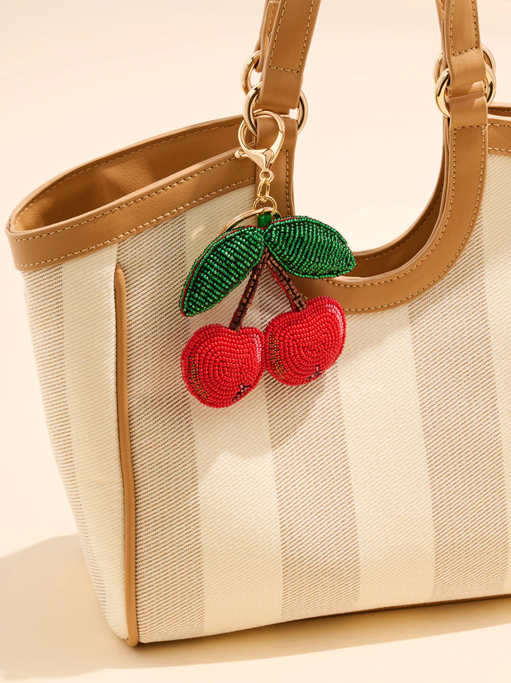 Cherries Beaded Keychain