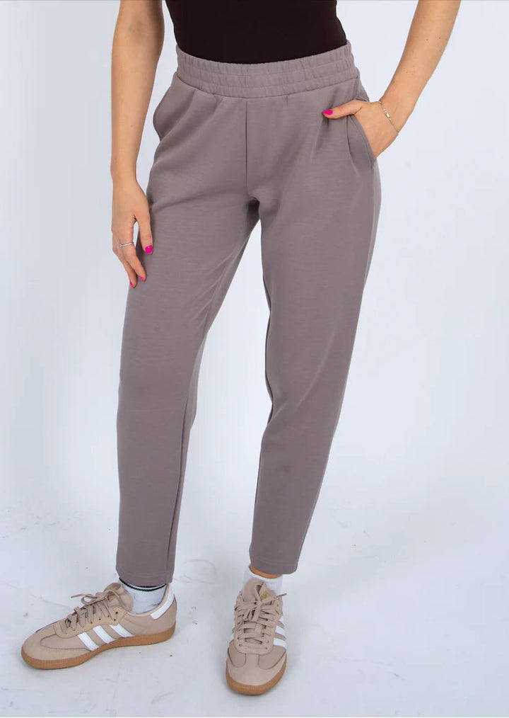 Julina Soft Knit Drawstring Pull On Tapered Pants