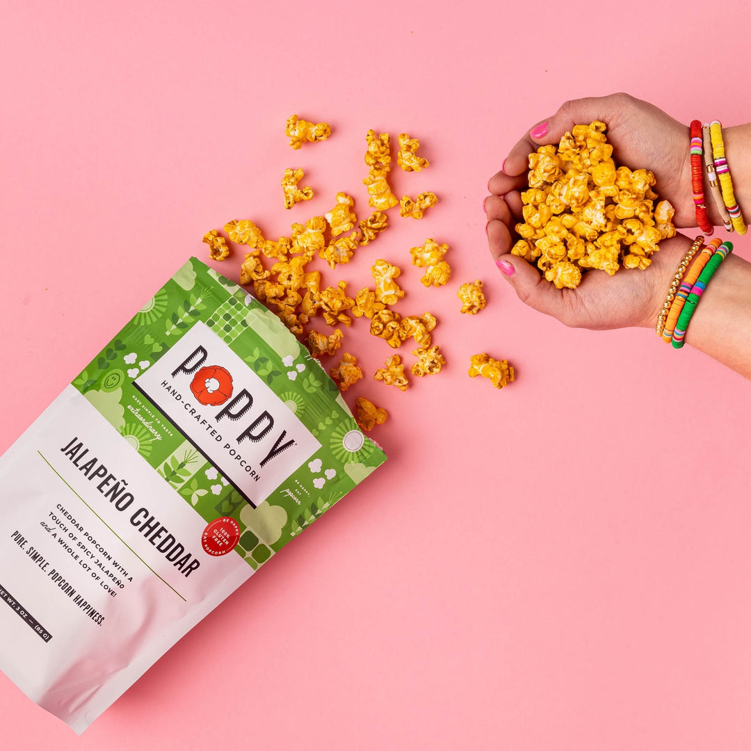 Poppy Jalapeño Cheddar Popcorn