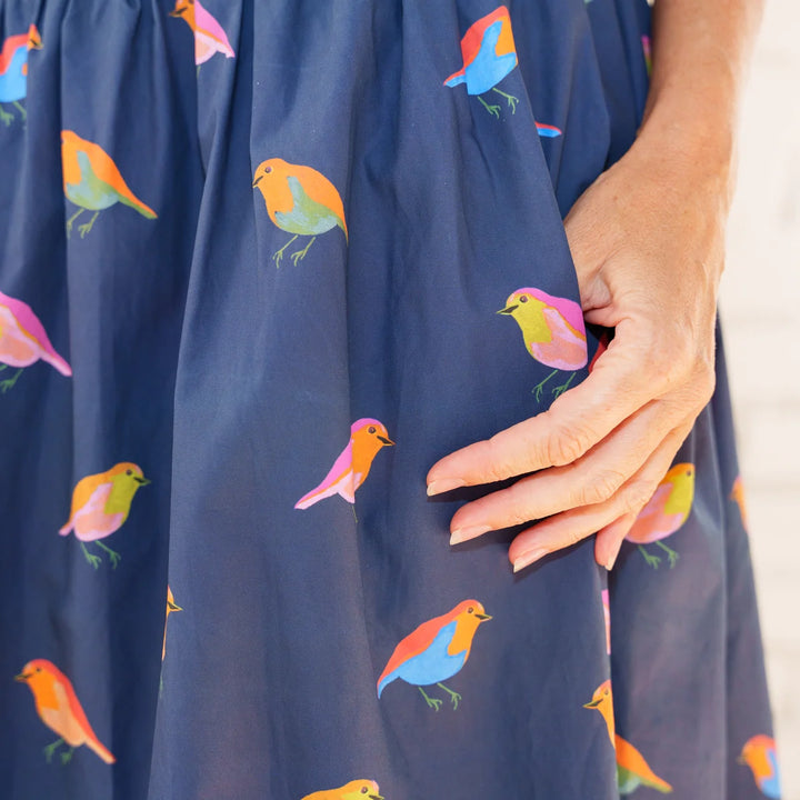 Sutton Skirt | Navy Bird