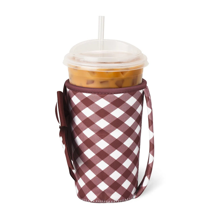 Gameday Gingham Maroon Iced Cup Coolie (Medium)