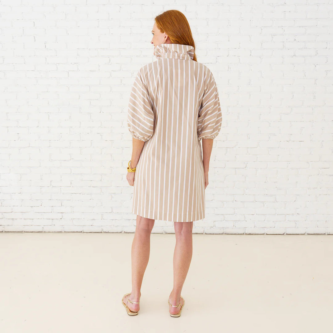 Sloane Dress Khaki Stripe
