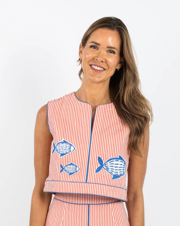 Emmy Top - Fish Appliqué