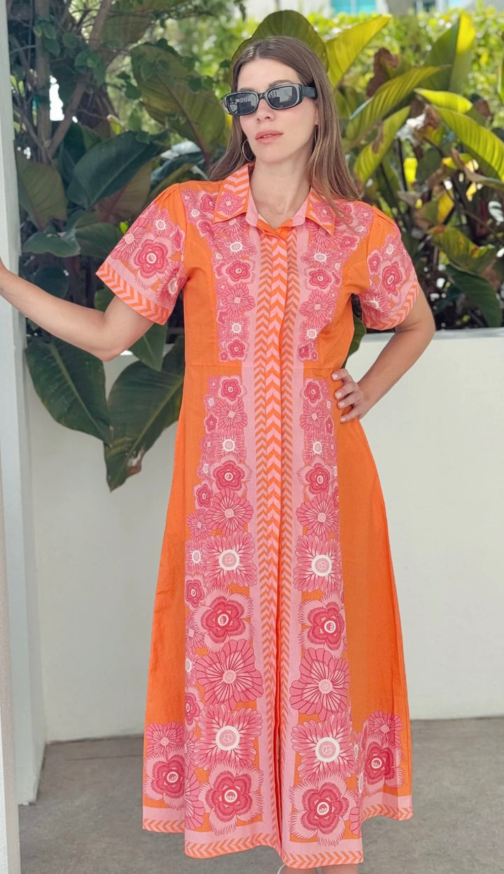 Chelsea Shirtdress | Peony Orange