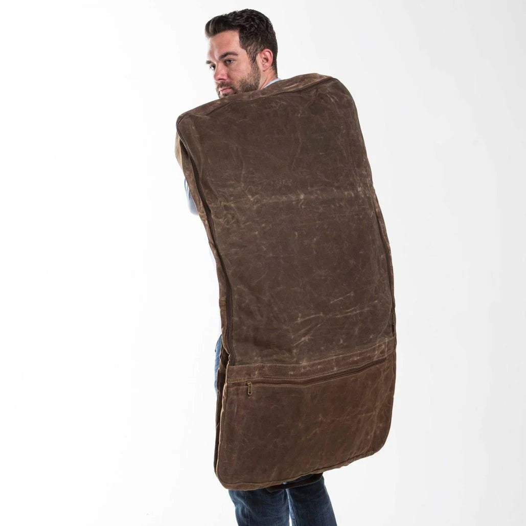 Waxed Garment Bag Olive with Khaki Trim *