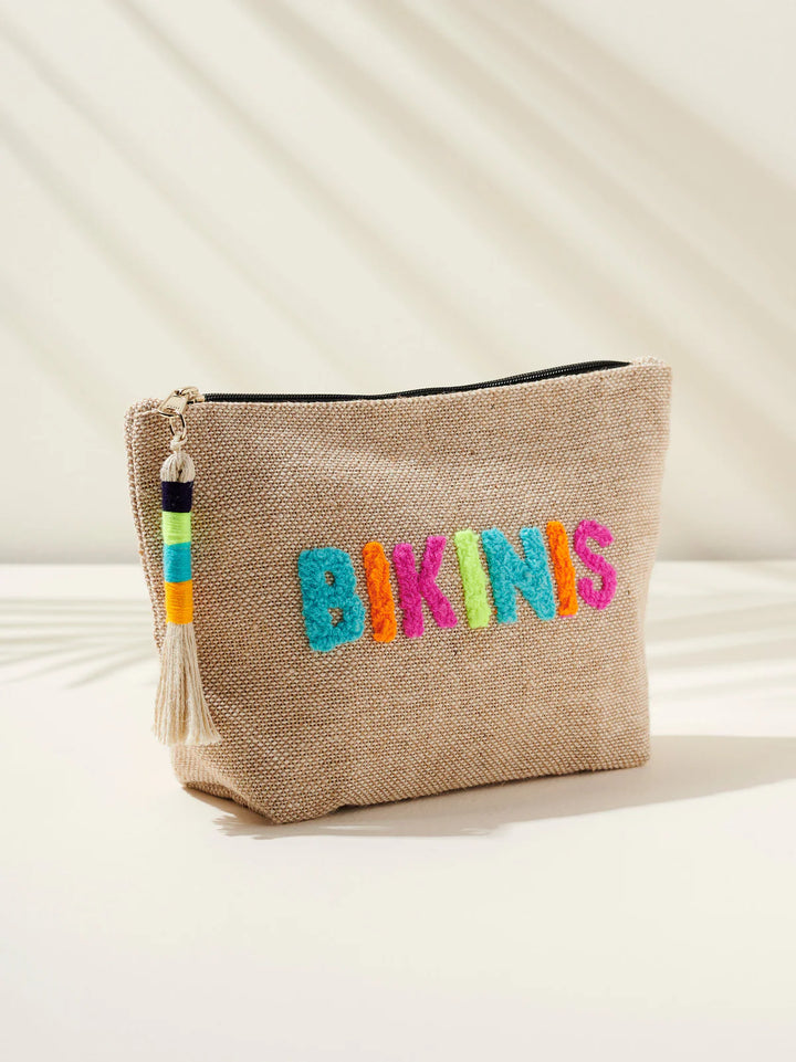 "Bikinis" Zip Pouch, Natural