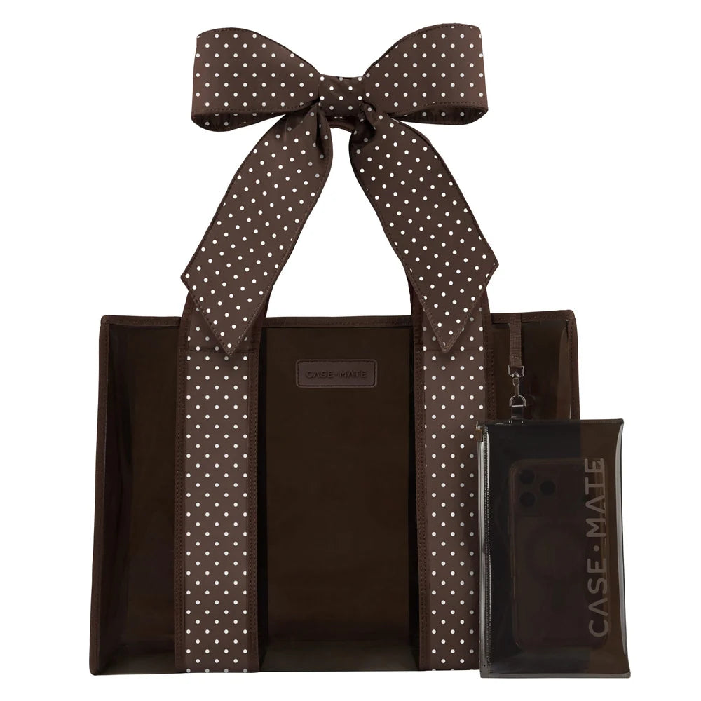 Casemate Jelly Tote with Phone Pouch Espresso Dot Bow
