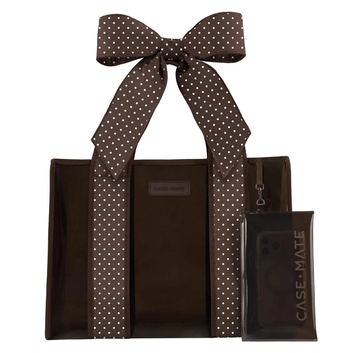 Casemate Jelly Tote with Phone Pouch Espresso Dot Bow