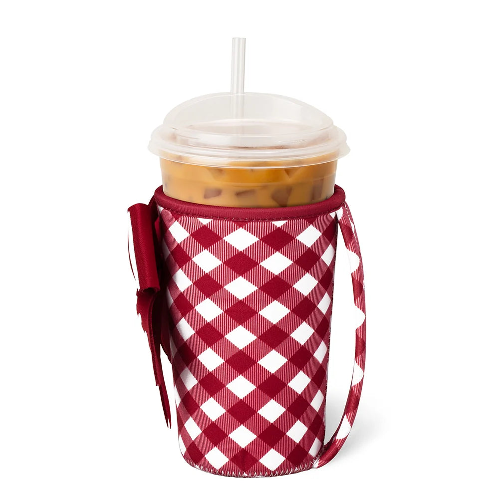 Gameday Gingham Crimson Iced Cup Coolie (Med)