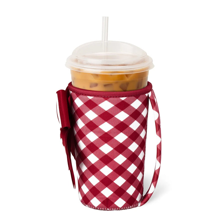 Gameday Gingham Crimson Iced Cup Coolie (Med)