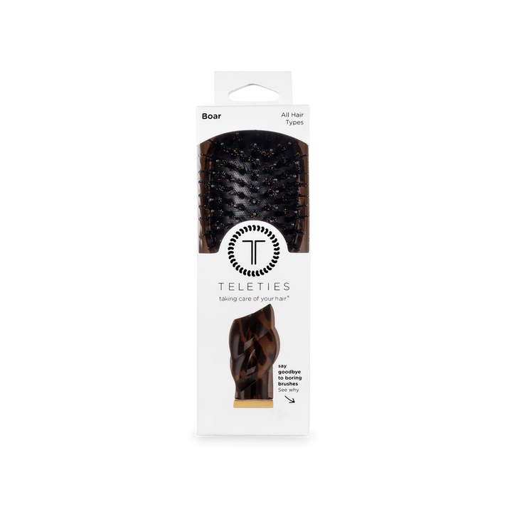 Mini Boar Bristle Hair Brush | Tortoise