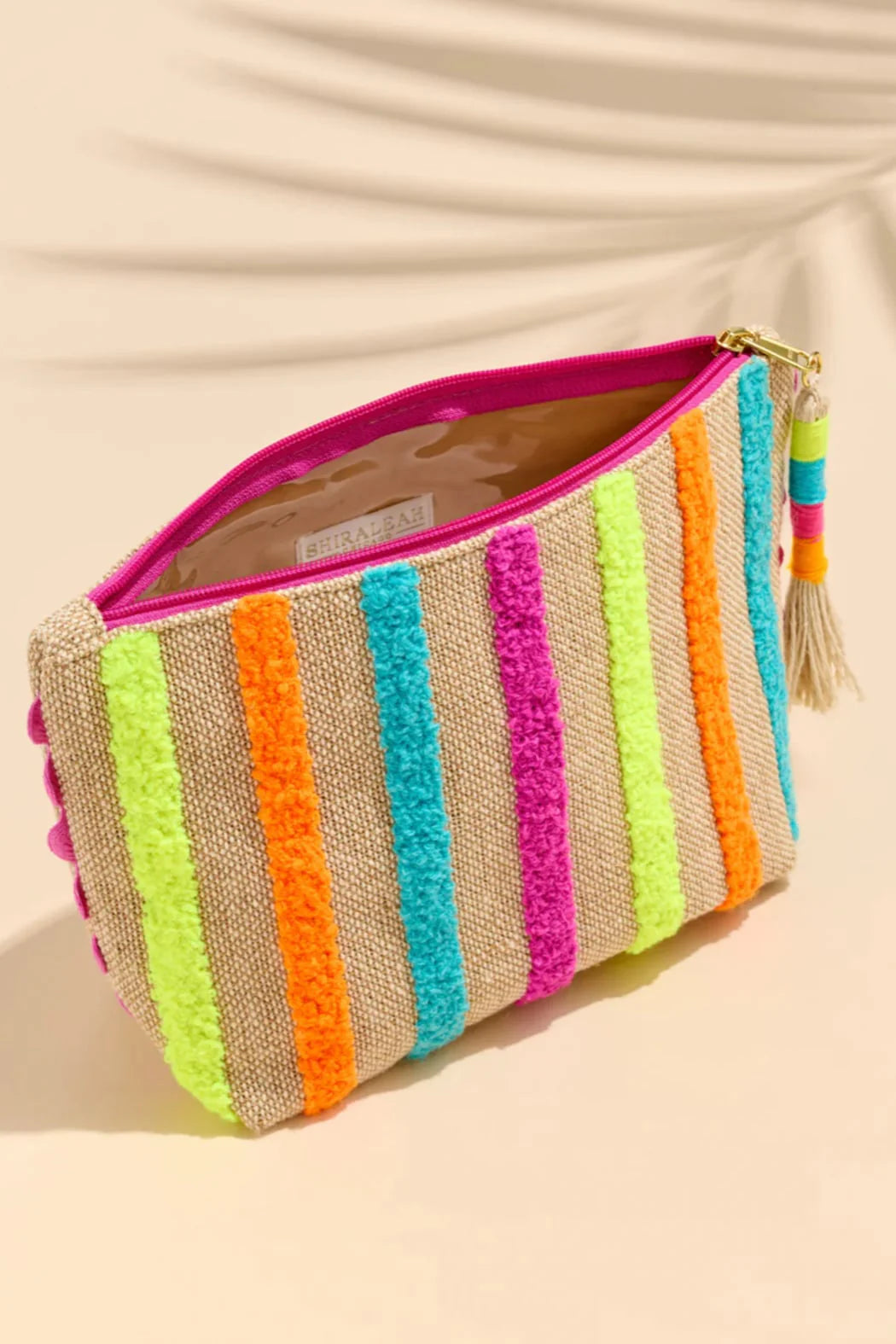 Summer Stripes Zip Pouch, Natural