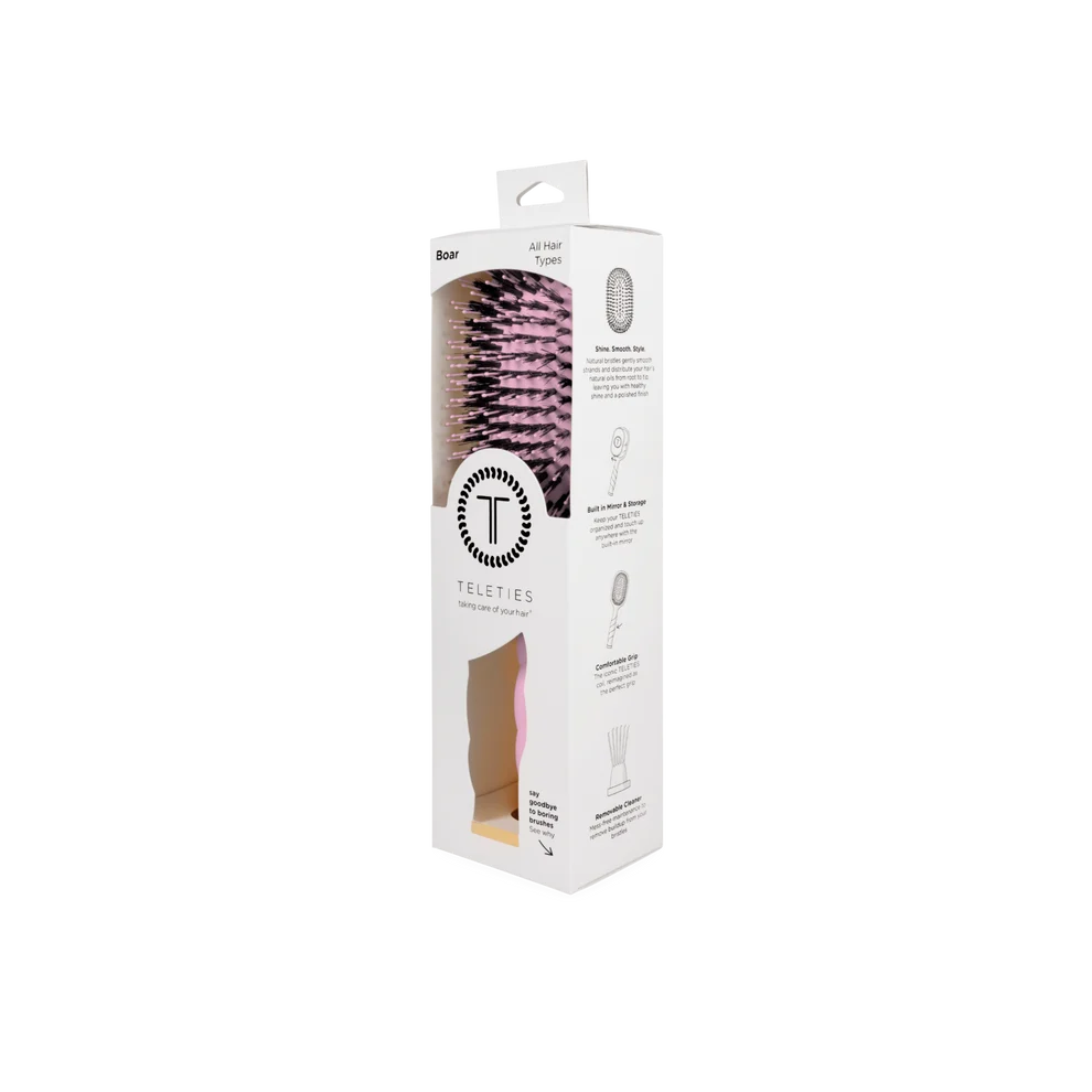Boar Bristle Hair Brush | Bubblegum Pink