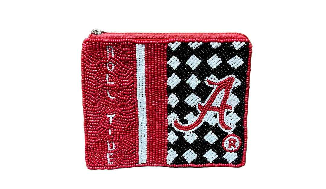La Chic Roll Tide Beaded Coin Pouch