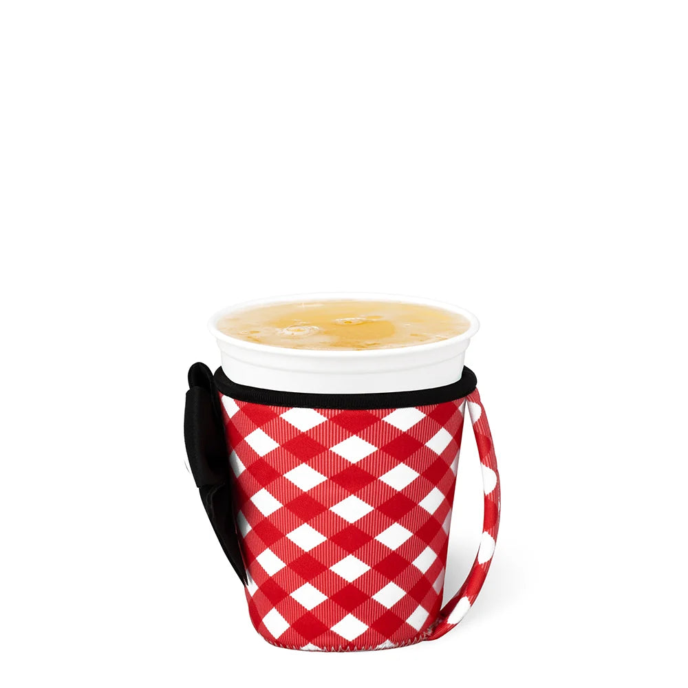 Gameday Gingham Red + Black Iced Cup Coolie (Small)