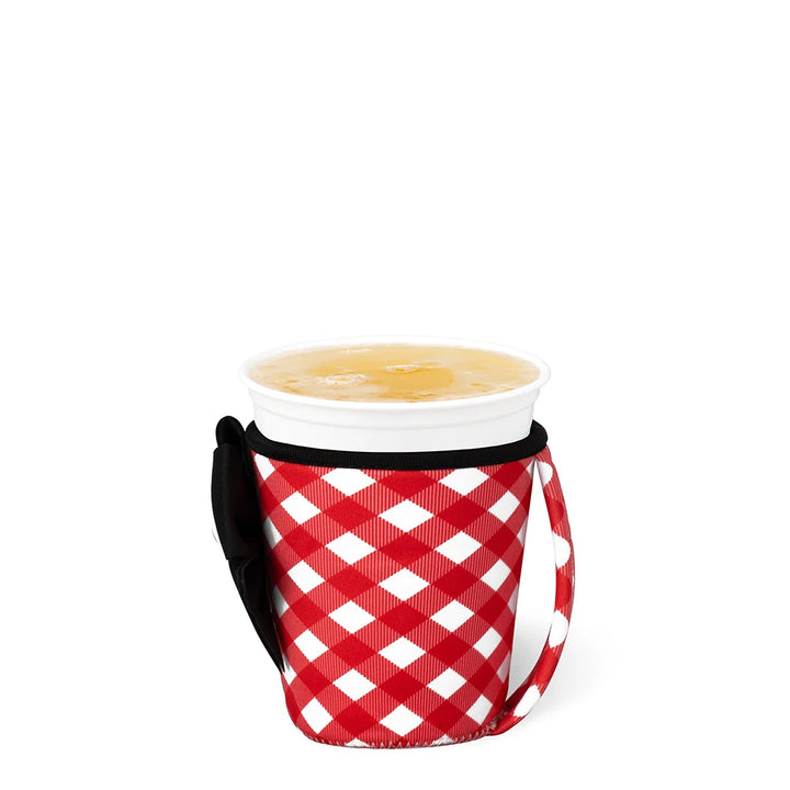 Gameday Gingham Red + Black Iced Cup Coolie (Small)