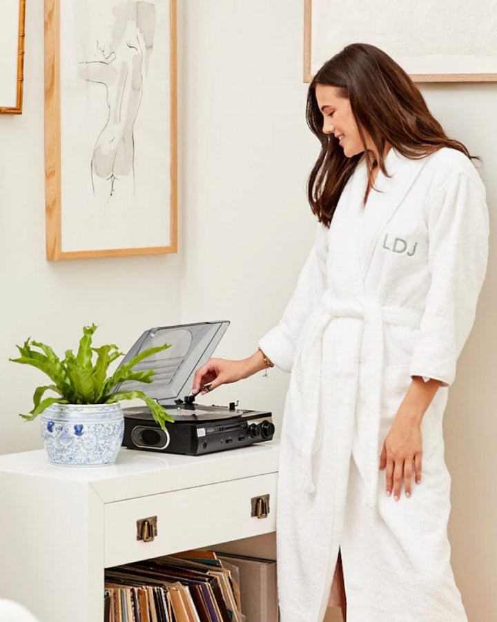 Weezie Women’s Long Signature Robe White on White 