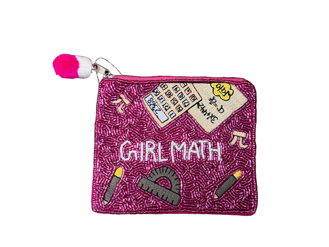 Girl Math Beaded Coin Pouch