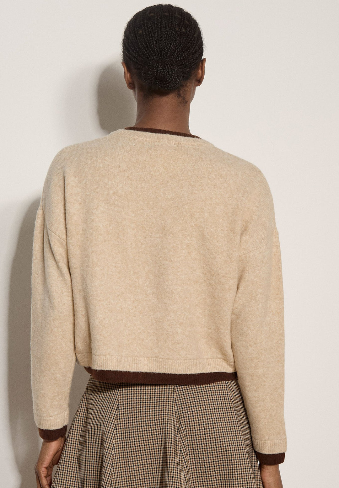 Contrast Color Layered Oversize Jumper | Stone