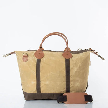 Waxed Canvas Weekender Bone with Olive Trim *