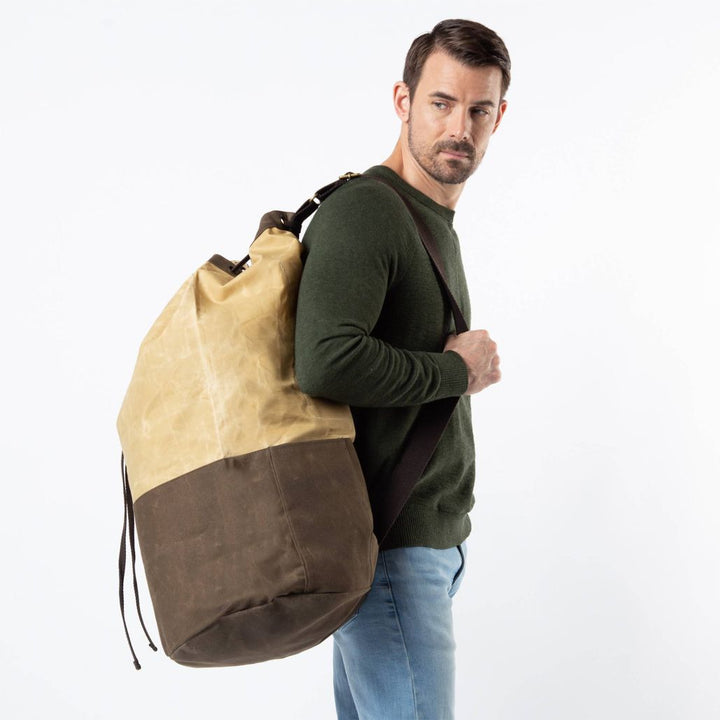 Waxed Canvas Laundry Duffle Bone*
