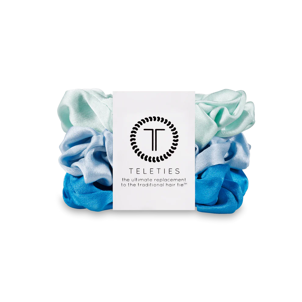 Teleties Large Silk Scrunchie Blue My Mind