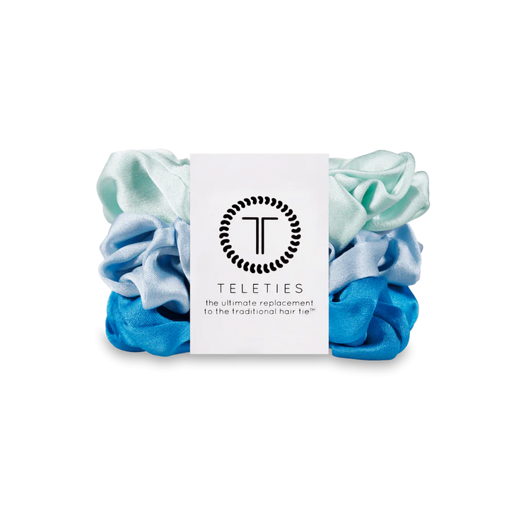 Teleties Large Silk Scrunchie Blue My Mind