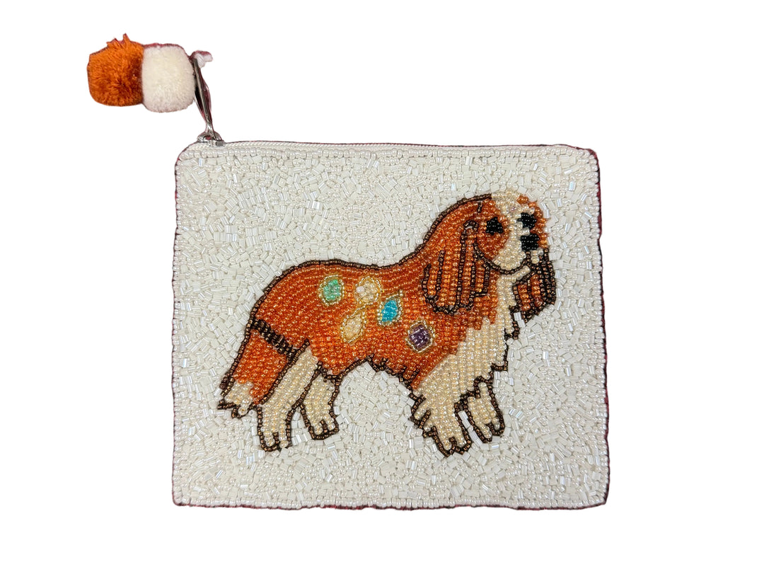 Cocker Spaniel Dog Beaded Coin Pouch