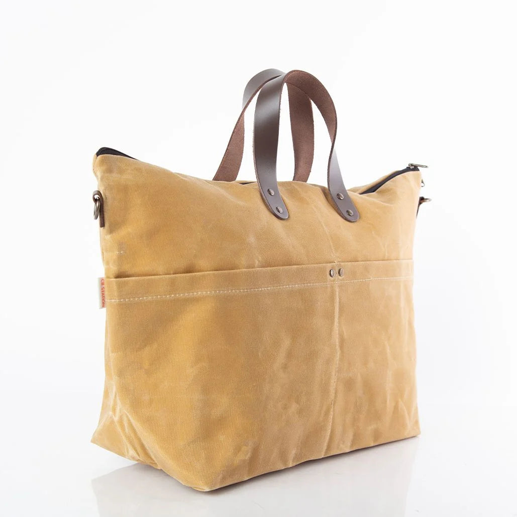 Waxed Traveler Tote Bone *