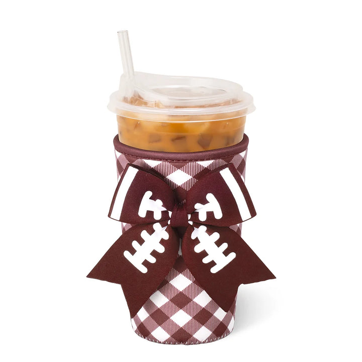 Gameday Gingham Maroon Iced Cup Coolie (Medium)