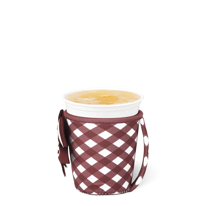 Gameday Gingham Maroon Iced Cup Coolie (Sm)