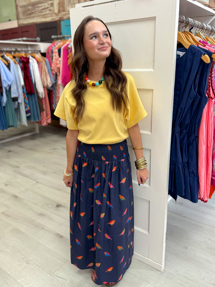 Sutton Skirt | Navy Bird