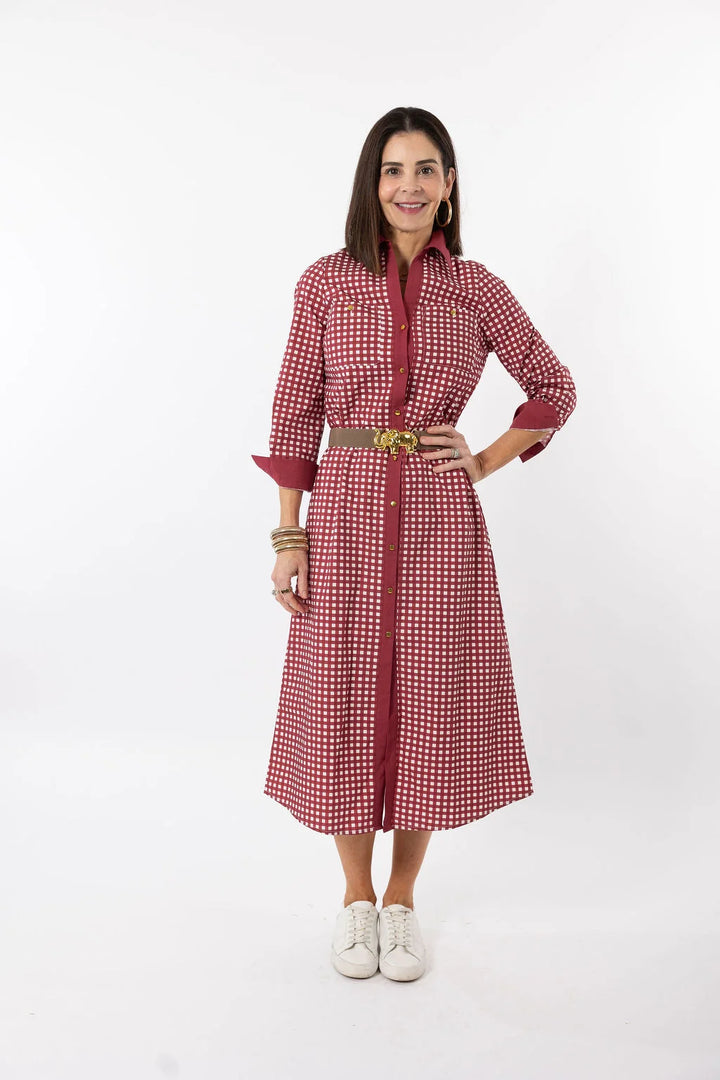 Harper Dress | Dark Red Gingham