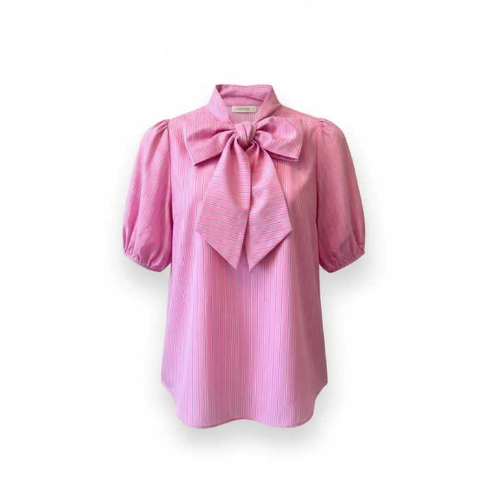 Ryan Bow Top Pink Stripe