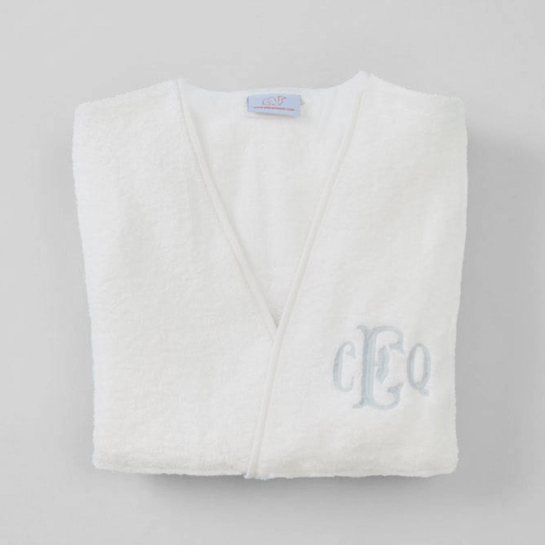 Women’s Short Signature Robe | White on White