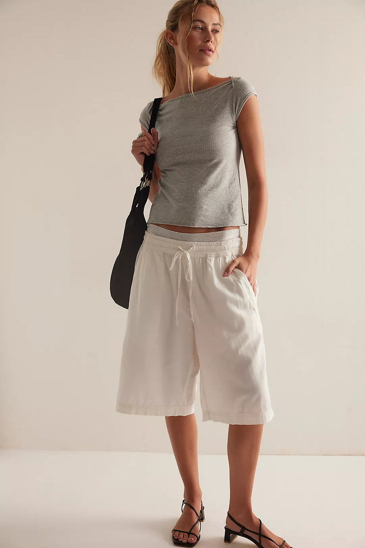 Free People So Soft Seamless Baby Tee | Heather Grey