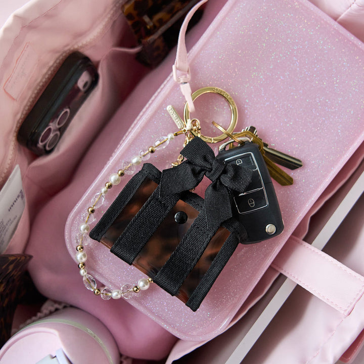 Jelly Tote Key Chain | Tortoise Shell Bow