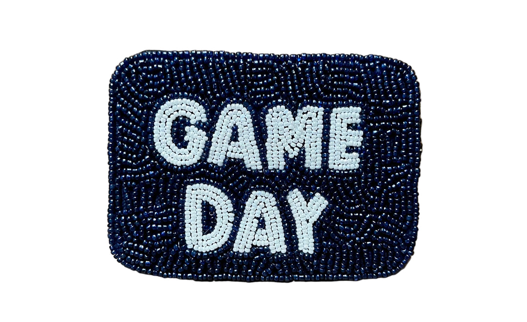 La Chic Blue Game Day Beaded Card Holder