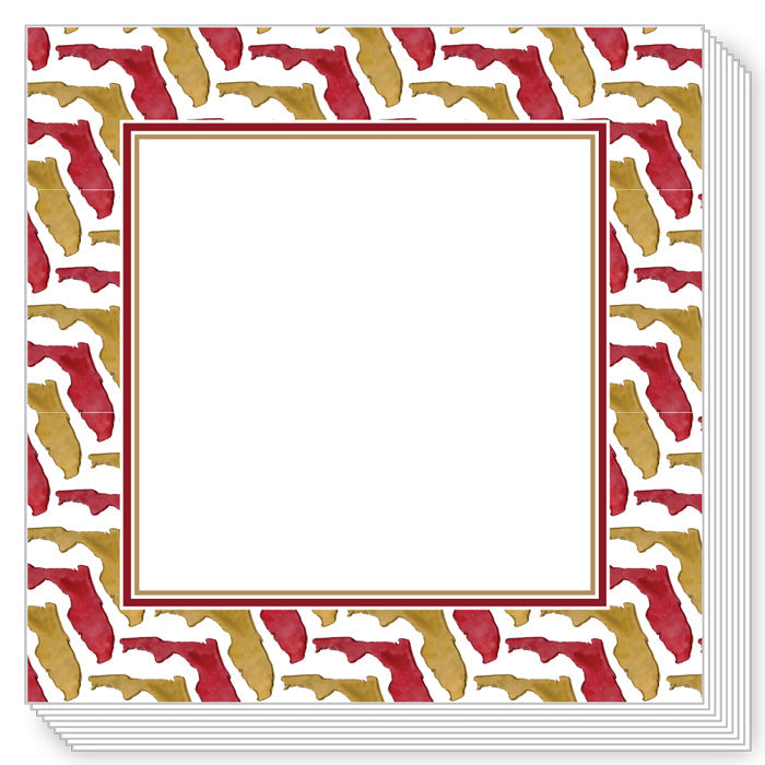 Rosanne Beck Short Block Notepad-Hand Painted Maroon and Gold FSU