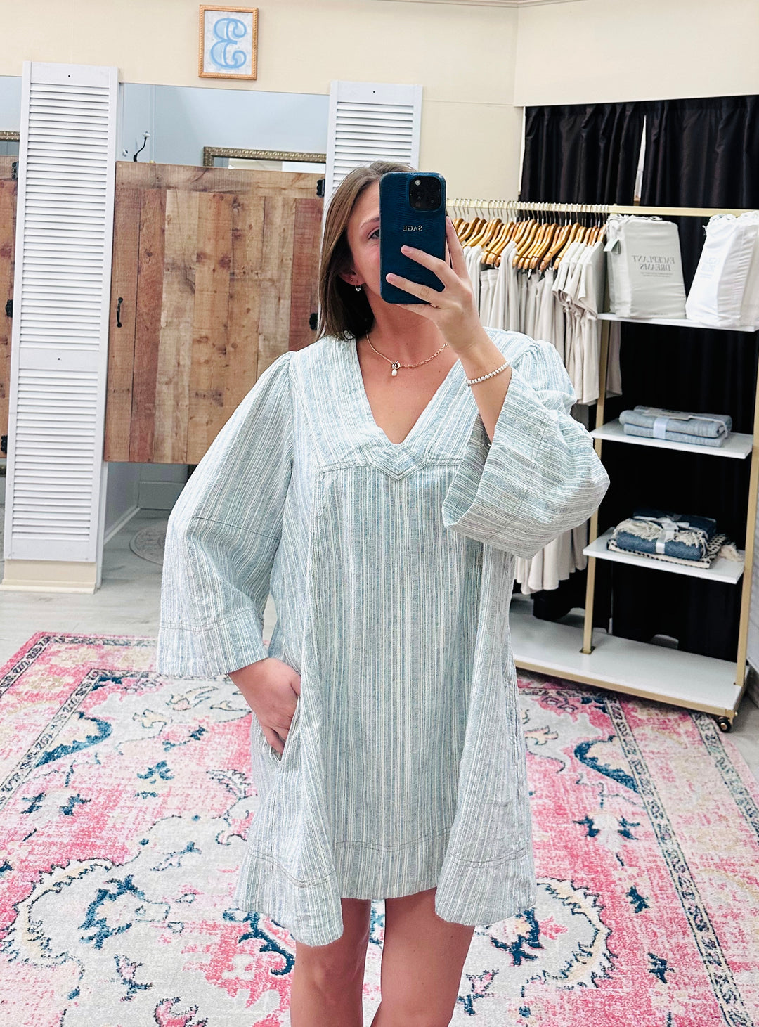 Free People Goldie Baloon Sleeve Y/D | Indigo Combo