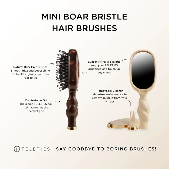 Mini Boar Bristle Hair Brush | Tan