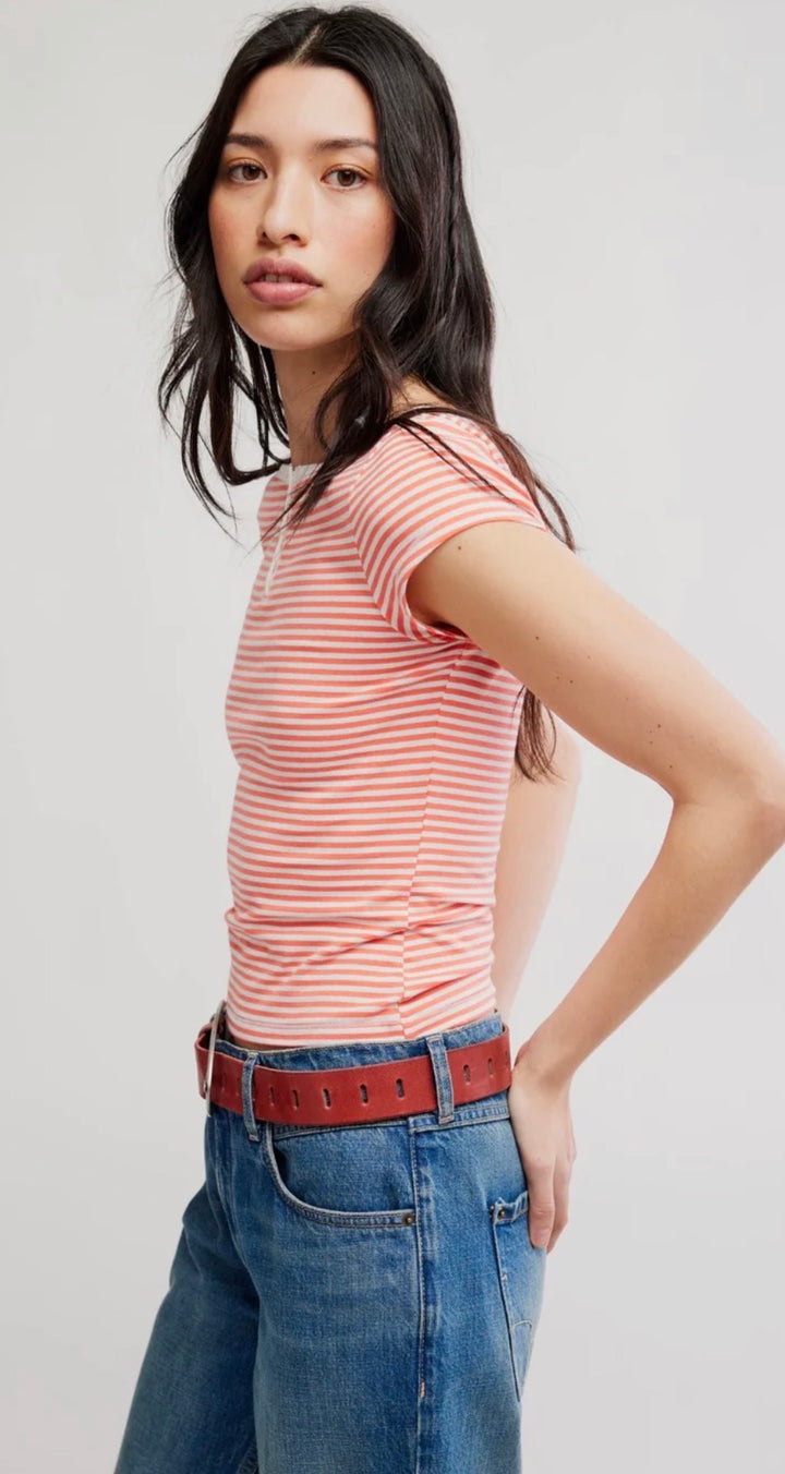 Morning Pages Henley | Coral Combo