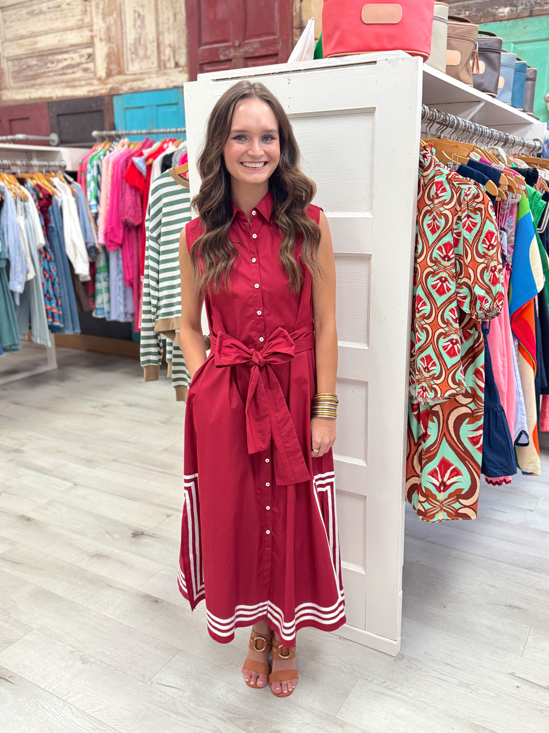 Cassie Long Shift Dress | Dark Red