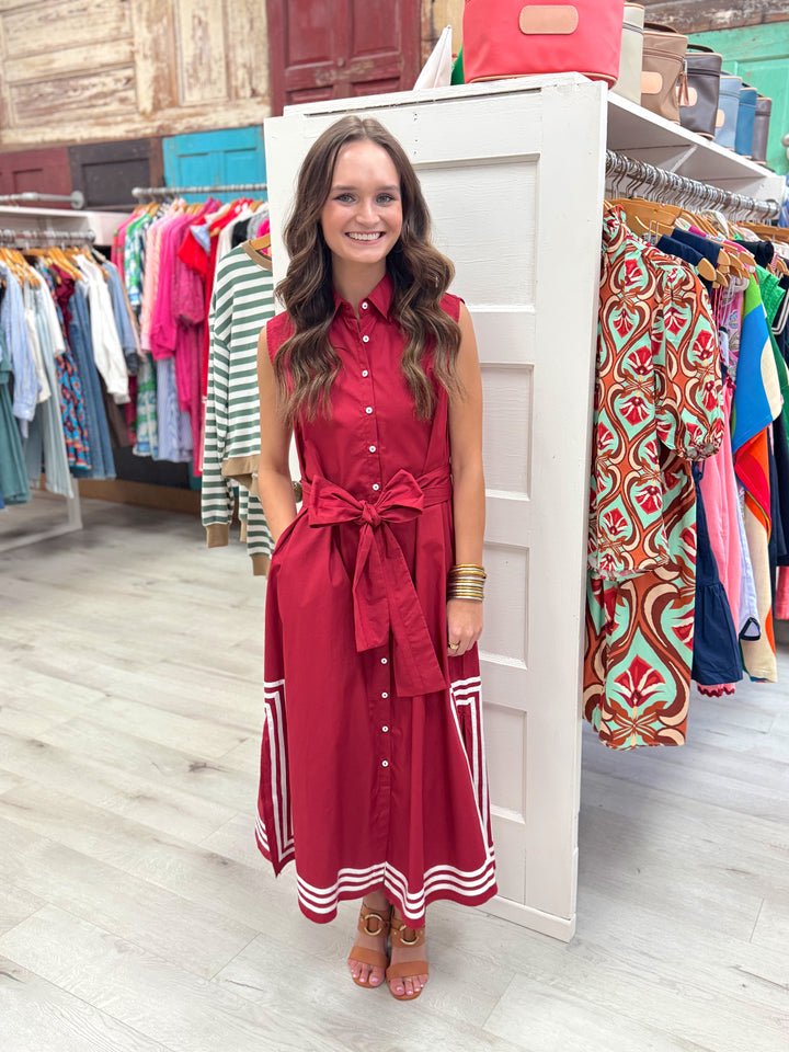 Cassie Long Shift Dress | Dark Red