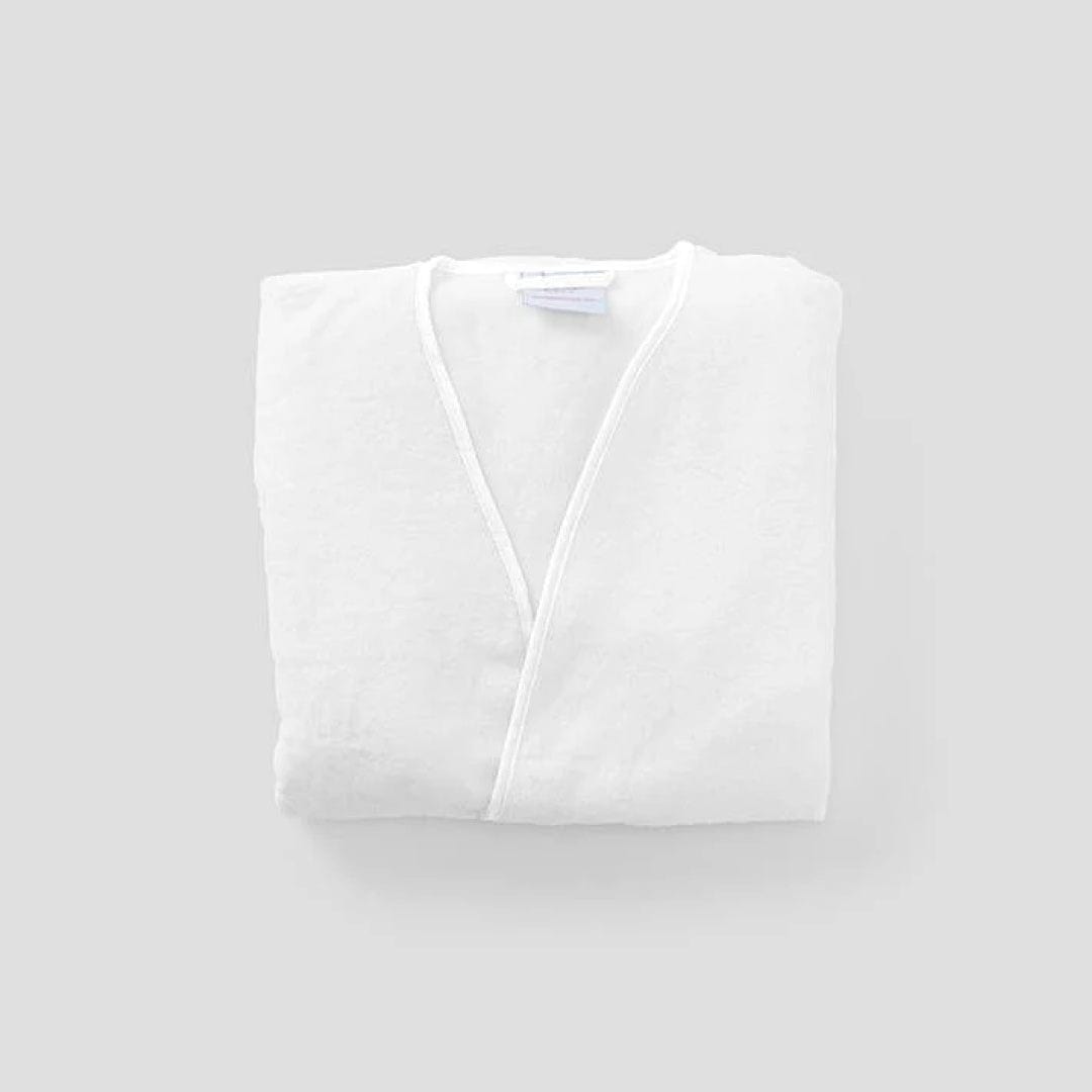 Women’s Short Signature Robe | White on White
