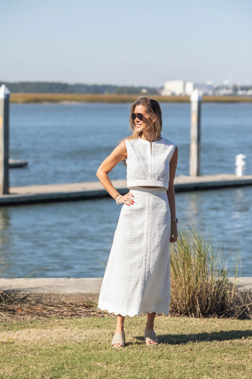 Emmy Top - White Cutout Lace