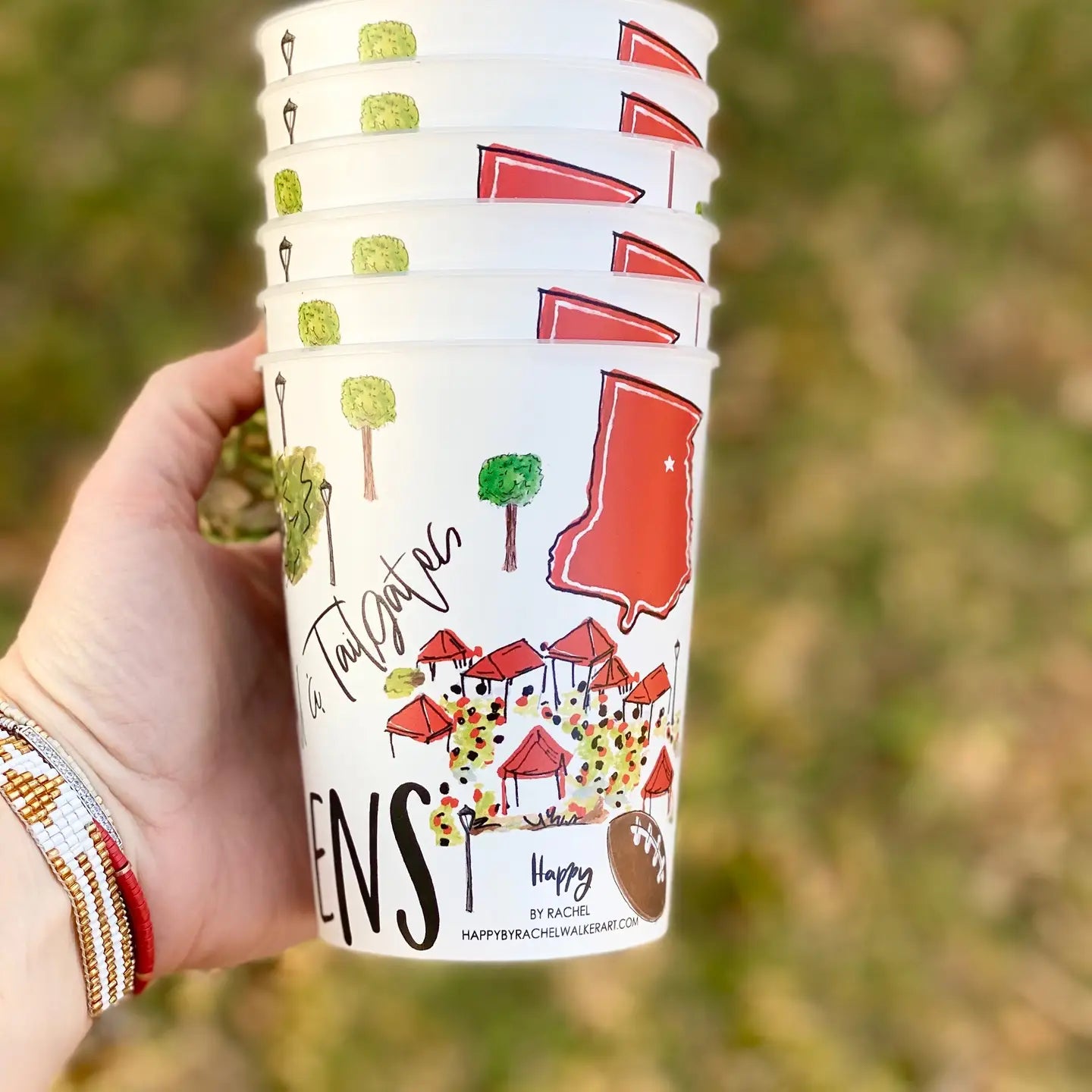 Athens, GA Reusable College Town Cups -Set of 6