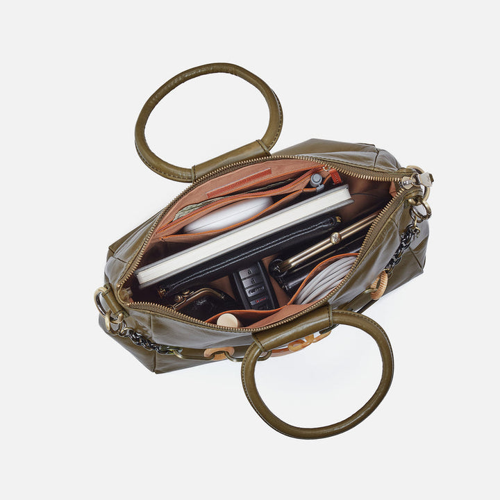 Sheila Medium Satchel with Charm | Olive Veil