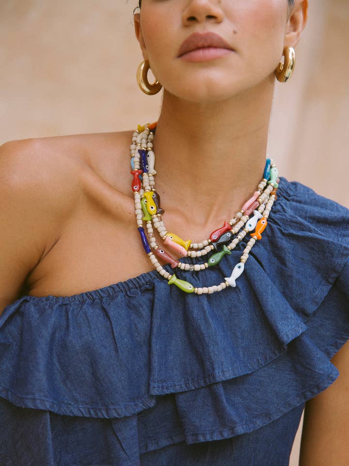 Mare Sole Amore 4Fish Necklace | Multi