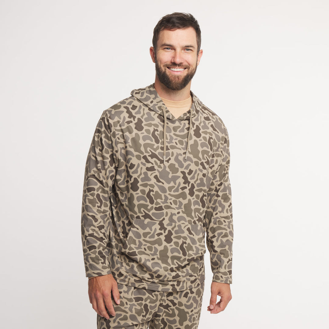 Baldwin Active Hoodie Retro Camo | Dark Brown
